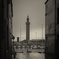 Buy canvas prints of Grimsby Dock Tower during a Winter Storm by James Aston