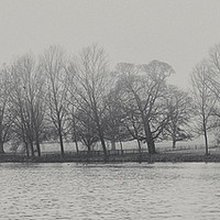 Buy canvas prints of Foggy Morning By the Lake  by James Aston