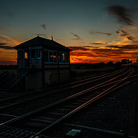 Buy canvas prints of Sunset over the Signal Box by James Aston