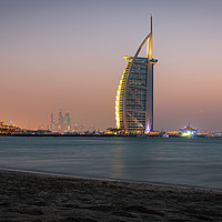 Buy canvas prints of Summer Sunset over the Palm Dubai by James Aston