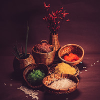 Buy canvas prints of Colorful Raw Rice in basket by Quang Nguyen Duc