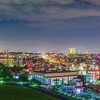 Buy canvas prints of Ho Chi Minh Cityscape at night in District 8 by Quang Nguyen Duc