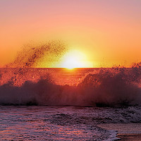 Buy canvas prints of Sunset Waves by Stephen Perry