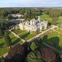 Buy canvas prints of Thorsbey Hall from above by lee retallic