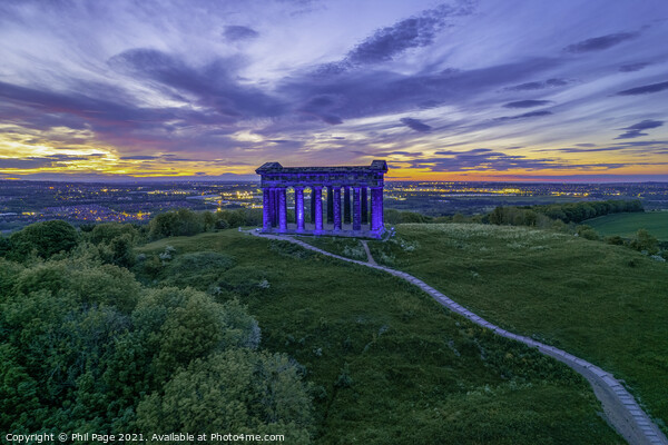 Penshaw Monument bathed in Blue Picture Board by Phil Page
