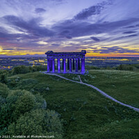 Buy canvas prints of Penshaw Monument bathed in Blue by Phil Page