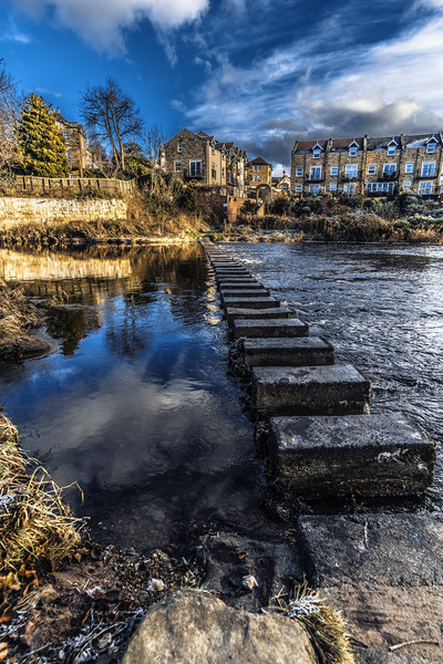 Stepping Stones at Morpeth Picture Board by Phil Page