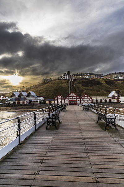 View from the Pier up to Saltburn Town Picture Board by Phil Page