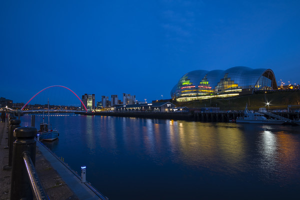 Gateshead & Newcastle Quayside in the Blue Hour Picture Board by Phil Page