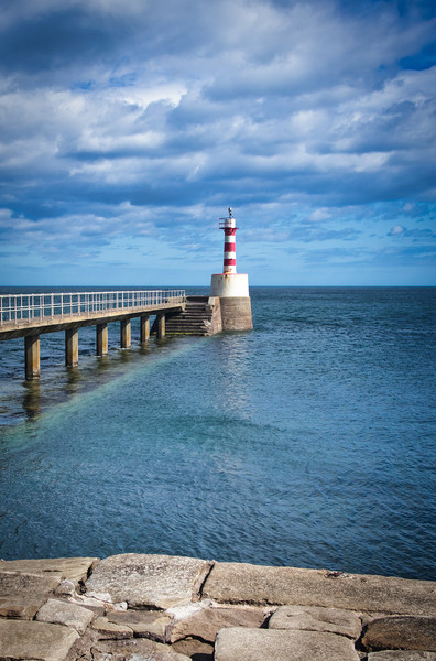 Amble Pier Lighthouse in Northumberland Picture Board by Phil Page