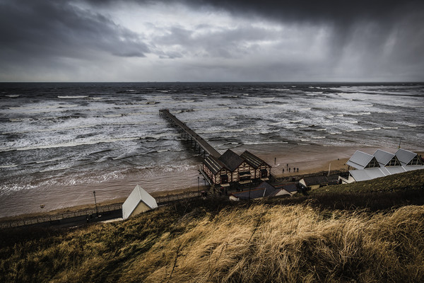 Saltburn by the Sea Pier from the cliff top Picture Board by Phil Page