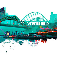 Buy canvas prints of Newcastle Cityscape Art by Phil Page