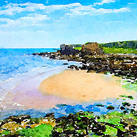 Buy canvas prints of South Shields Watercolour  by Phil Page