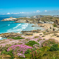 Buy canvas prints of Newquay beach in North Cornwall by Andrew Michael