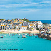 Buy canvas prints of Elevated views of the popular seaside resort of St. Ives by Andrew Michael