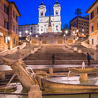 Buy canvas prints of The Spanish Steps at dawn by Andrew Michael