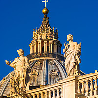 Buy canvas prints of St Peter's Cathedral Cupola and religious statues by Andrew Michael
