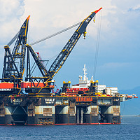 Buy canvas prints of Oil rigs off the coast of Norway by Andrew Michael