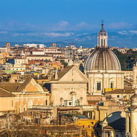 Buy canvas prints of Historic Rome city skyline with domes and spires by Andrew Michael