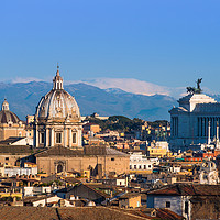 Buy canvas prints of Historic Rome city skyline with domes and spires by Andrew Michael