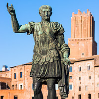 Buy canvas prints of Emperor Trajan statue at Trajan's Market by Andrew Michael