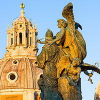 Buy canvas prints of Church spires & statues Rome by Andrew Michael