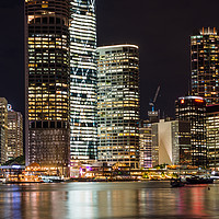 Buy canvas prints of Brisbane city skyline after dark by Andrew Michael