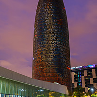 Buy canvas prints of Night view of Torre Agbar by Andrew Michael