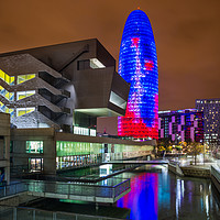 Buy canvas prints of Night scene with Torre Agbar by Andrew Michael