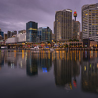 Buy canvas prints of Darling Harbour at dusk by Andrew Michael