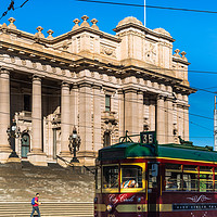 Buy canvas prints of Old City Centre tram outside Parliament House by Andrew Michael