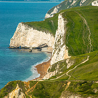 Buy canvas prints of Jurassic coast scenery at Durdle door by Andrew Michael