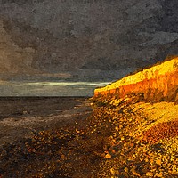 Buy canvas prints of Hunstanton Cliffs at sunset  by Andrew Michael