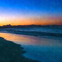 Buy canvas prints of Belongil Beach just after sunset by Andrew Michael