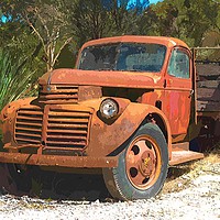 Buy canvas prints of Rusty old GMC truck by Andrew Michael