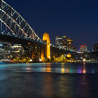 Buy canvas prints of Sydney Harbour Bridge after dark by Andrew Michael