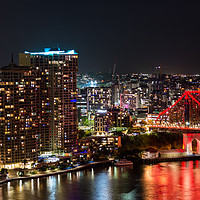 Buy canvas prints of Story Bridge & city lit up by Andrew Michael