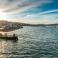 Buy canvas prints of Rowing in Falmouth harbour by Andrew Michael