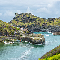 Buy canvas prints of Boscastle harbour by Andrew Michael
