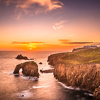 Buy canvas prints of Dramatic sky at sunset with Enys Dodnan by Andrew Michael