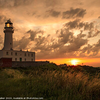Buy canvas prints of Sunset Flamborough lighthouse by Geoff Walker