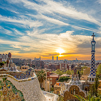 Buy canvas prints of Guell Park Sunset by Kaylea braund