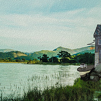 Buy canvas prints of Fish House at Bassenthwaite lake by Barry Henderson