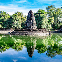 Buy canvas prints of Neak Pean water temple, Angkor by Claire Turner