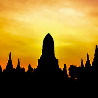 Buy canvas prints of Ayutthuya sunset by Claire Turner