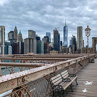 Buy canvas prints of Early morning on Brooklyn Bridge by Claire Turner