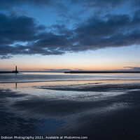 Buy canvas prints of Roker Pier and Lighthouse, at ‘Blue Hour’ by Graham Dobson