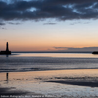 Buy canvas prints of Roker Pier and Lighthouse at Sunrise  by Graham Dobson