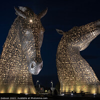 Buy canvas prints of The Kelpies, Scotland (Gold) by Graham Dobson