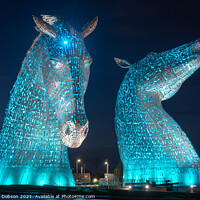 Buy canvas prints of The Kelpies, Scotland (Blue) by Graham Dobson